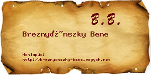 Breznyánszky Bene névjegykártya